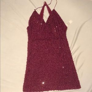 shine spaghetti strap sequin mini dress